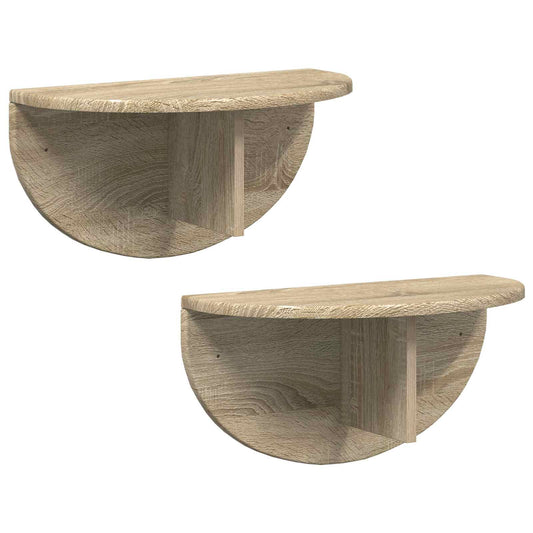 vidaXL Ράφι Τοίχου Επιτοίχιο 2 pcs Δρύς Sonoma 38 x 19 x 19 εκ