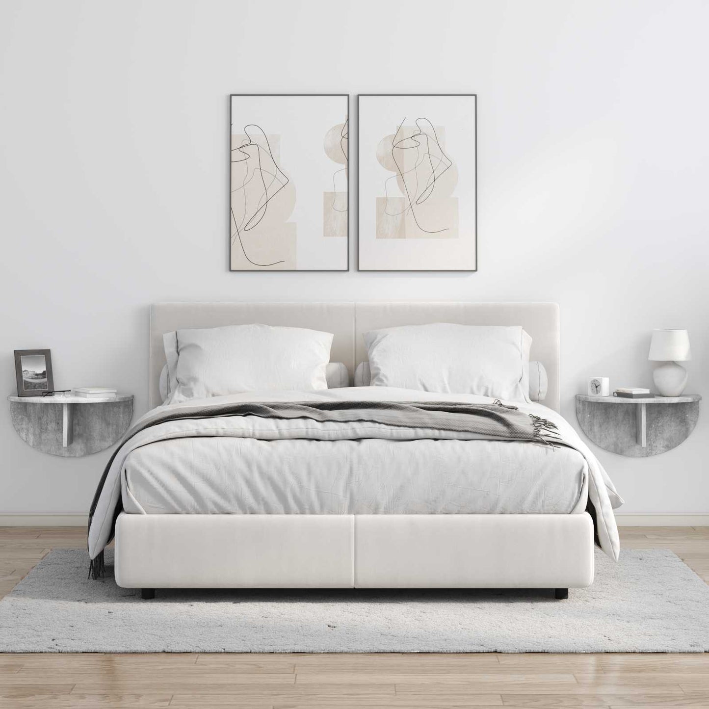 vidaXL Ράφι Τοίχου Επιτοίχιο Σκυρόδεμα Γκρι 48 x 24 x 24 εκ