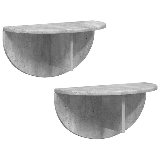vidaXL Ράφι Τοίχου 2 τμχ. Σκυρόδεμα Γκρι 48 x 24 x 24 εκ