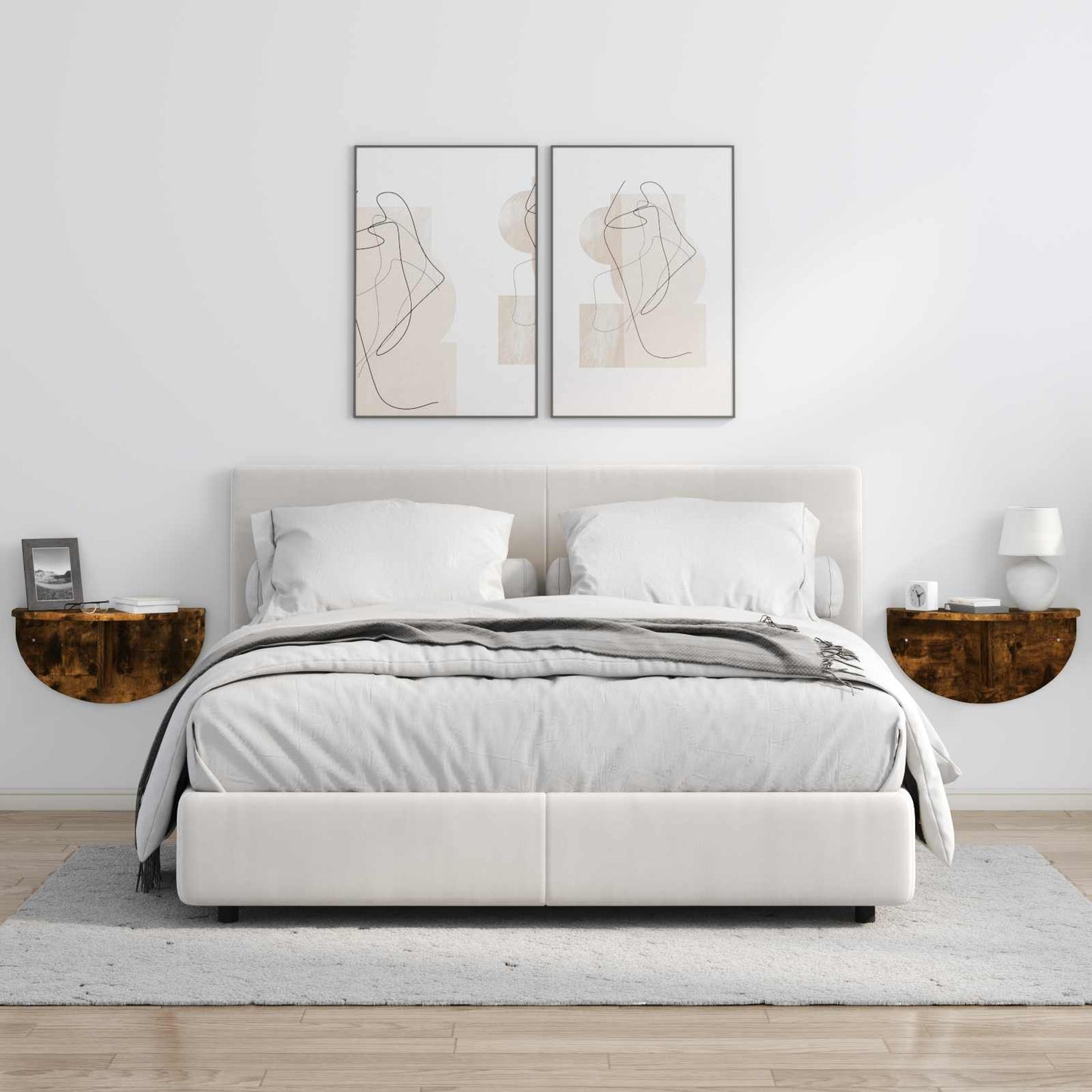 vidaXL Ράφι Τοίχου Επιτοίχιο 2 pcs Καπνιστό Δρύς 38 x 19 x 19 εκ