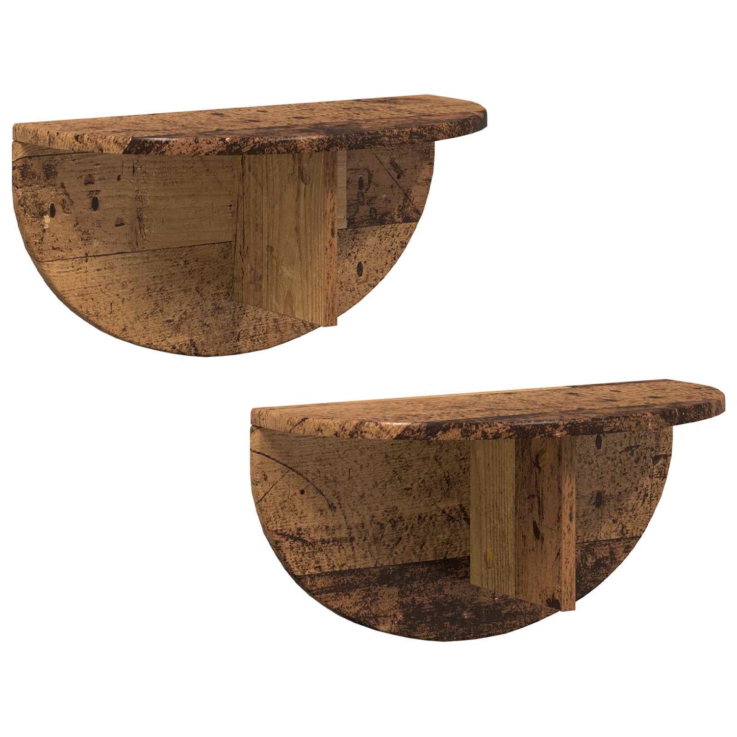 vidaXL Ράφι Τοίχου 2 pcs Παλιό ξύλο 38 x 19 x 19 εκ Επεξεργασμένο ξύλο