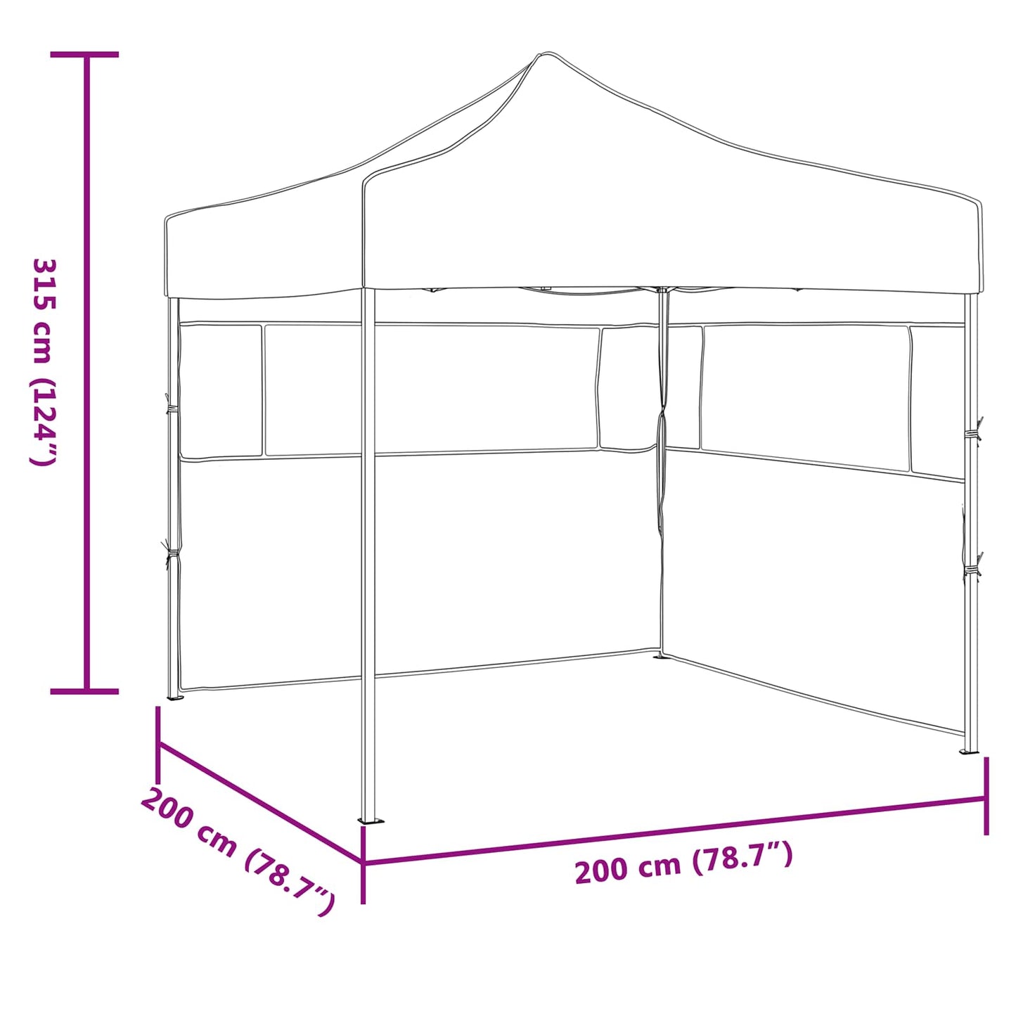vidaXL Σκηνή Πάρτυ Μπλε 200 x 200 x 315 εκ. Ύφασμα Όξφορντ