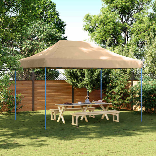 vidaXL Σκηνή Πάρτυ Μπεζ 279 x 410 x 315 εκ. Ύφασμα Όξφορντ