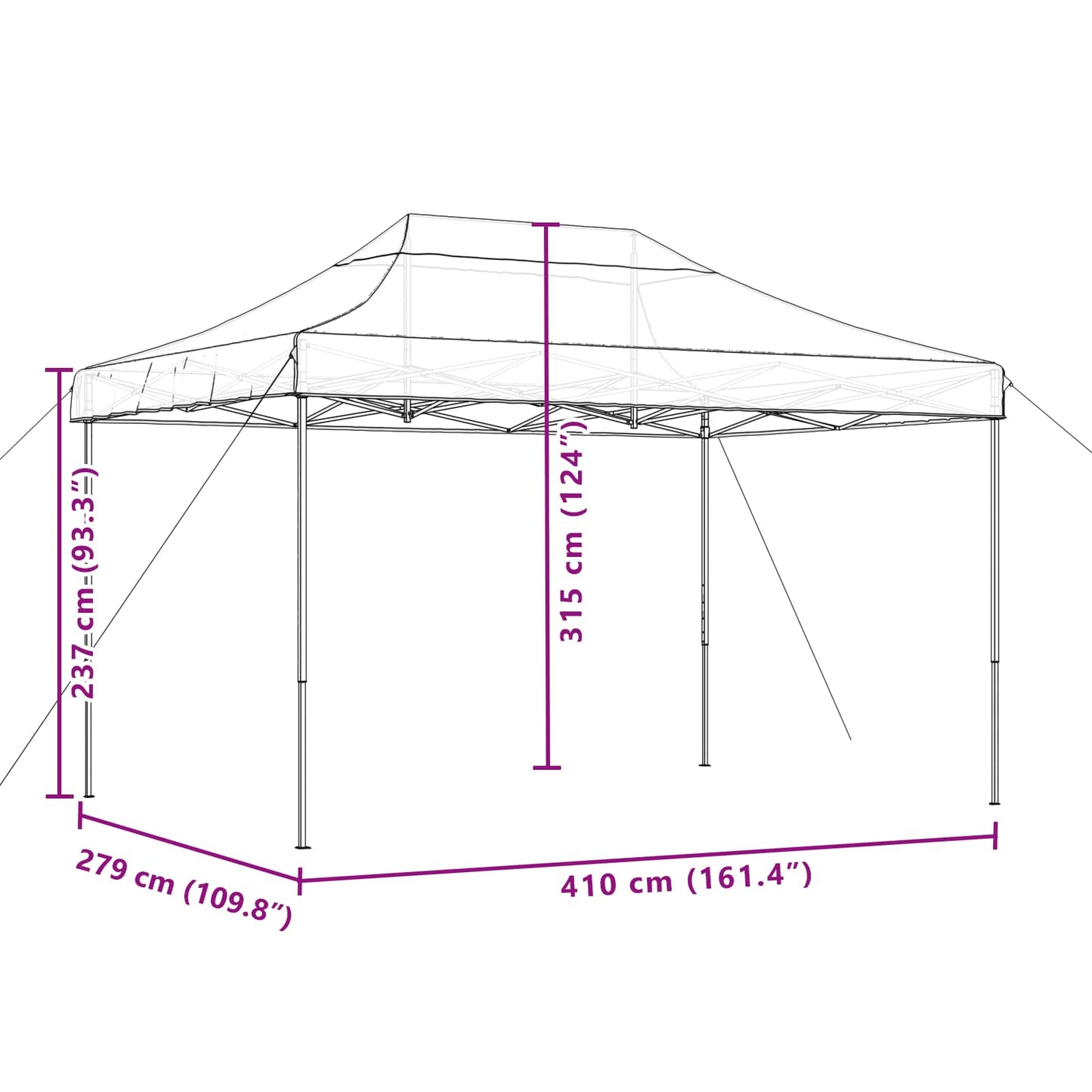 vidaXL Σκηνή Πάρτυ Taupe 279 x 410 x 315 εκ. Ύφασμα Όξφορντ