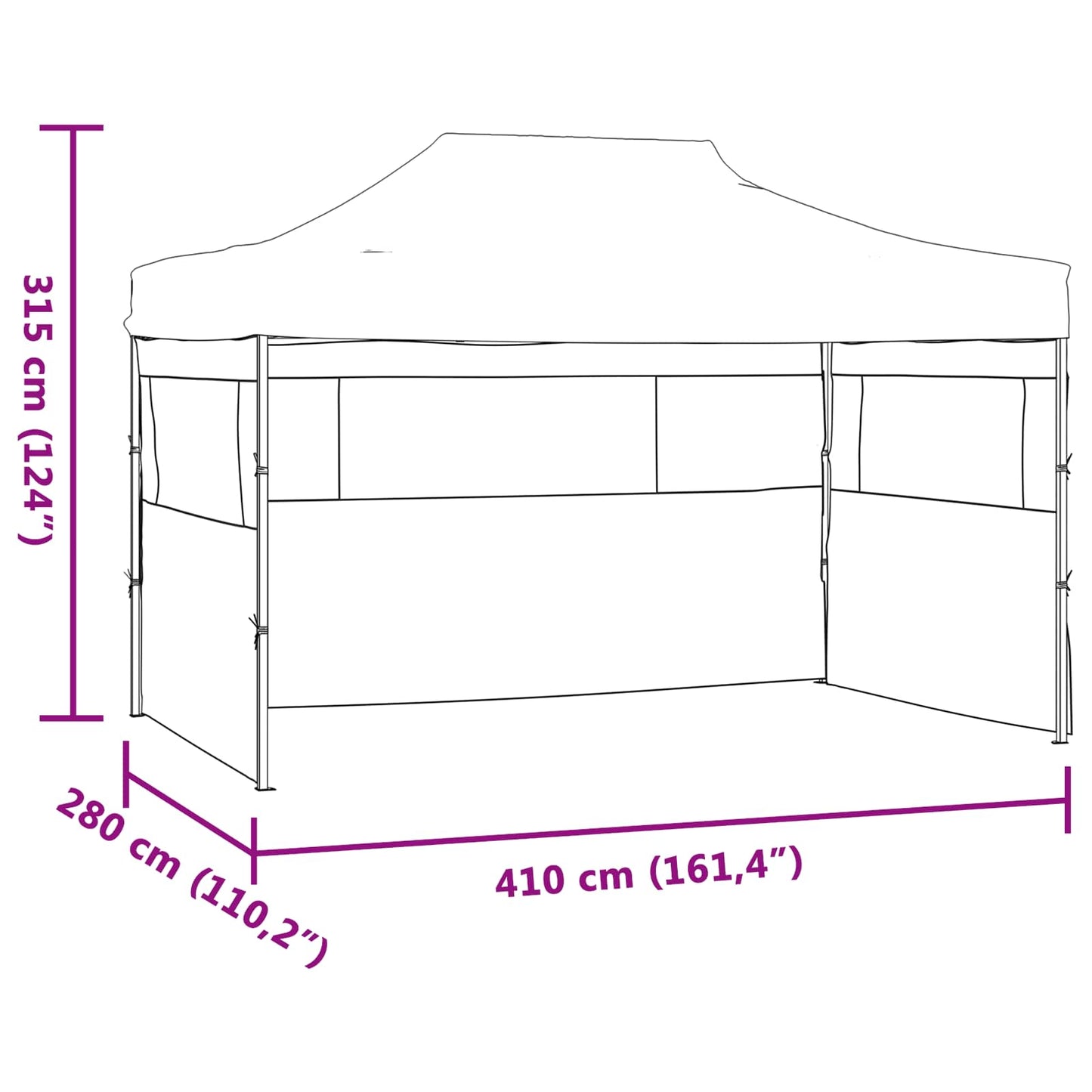 vidaXL Σκηνή Πάρτυ Μπλε 280 x 410 x 315 εκ. Ύφασμα Όξφορντ
