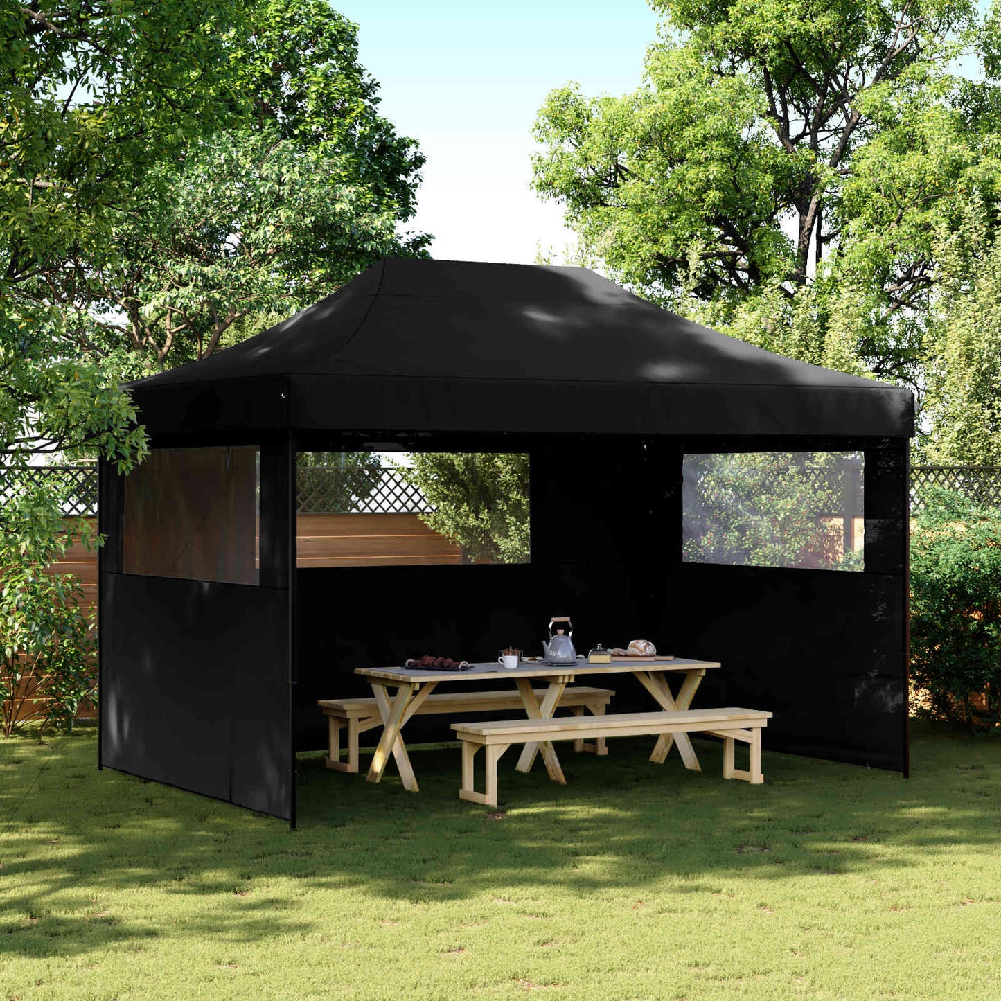 vidaXL Σκηνή Πάρτυ Μαύρο 279 x 410 x 315 εκ. Ύφασμα Όξφορντ