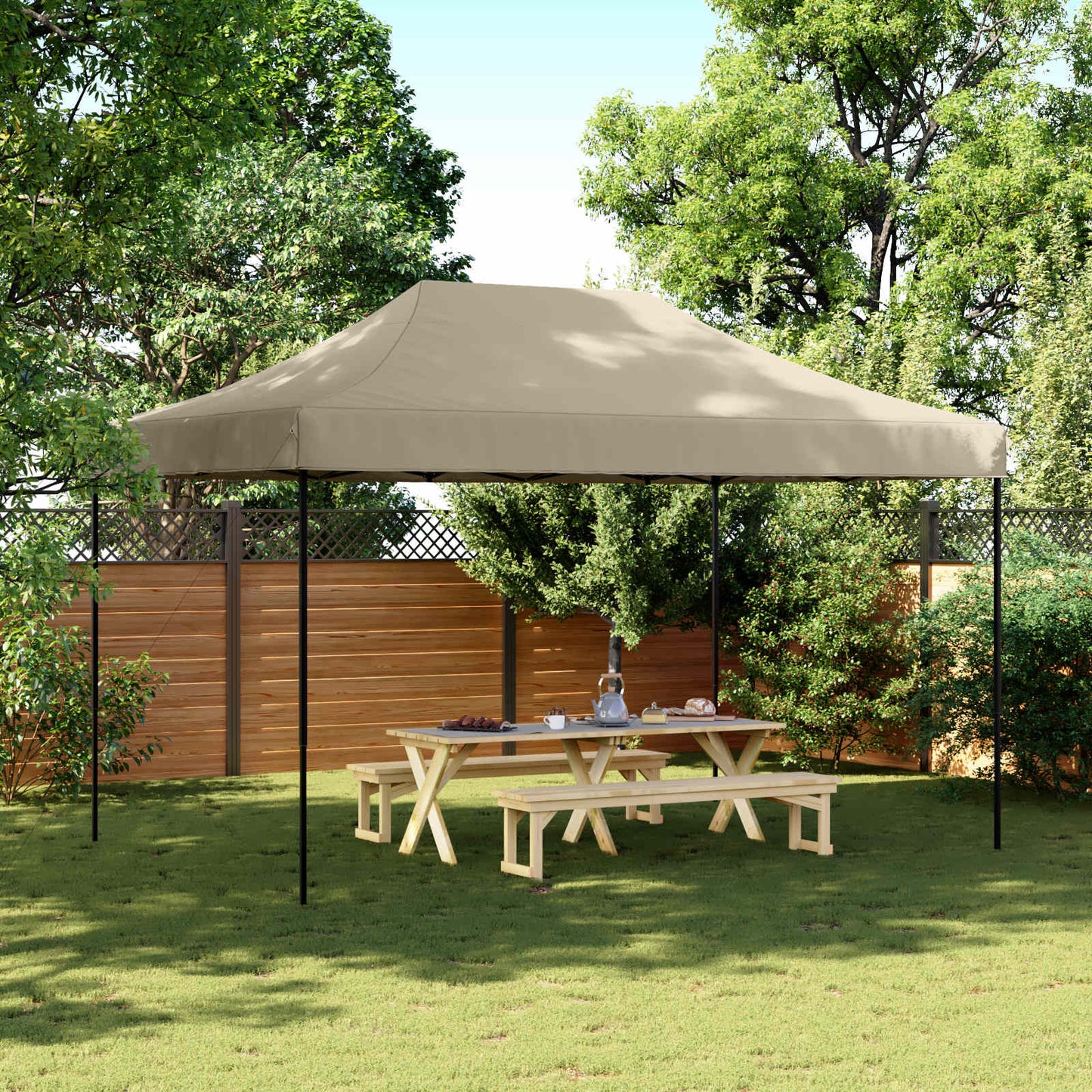 vidaXL Σκηνή Πάρτυ Taupe 292 x 440 x 315 εκ. Ύφασμα Όξφορντ