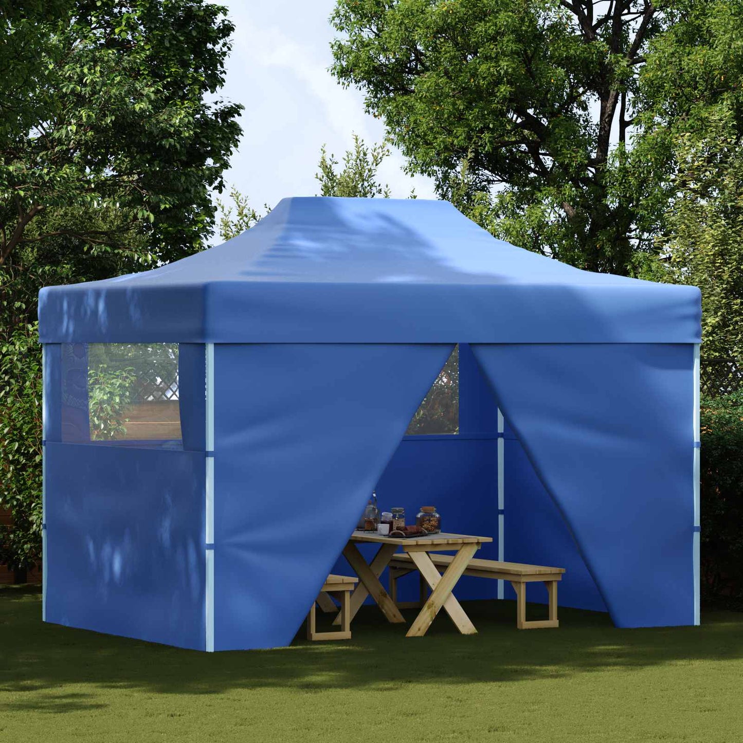 vidaXL Σκηνή Πάρτυ Μπλε 291 x 431 x 315 εκ. Ύφασμα Όξφορντ