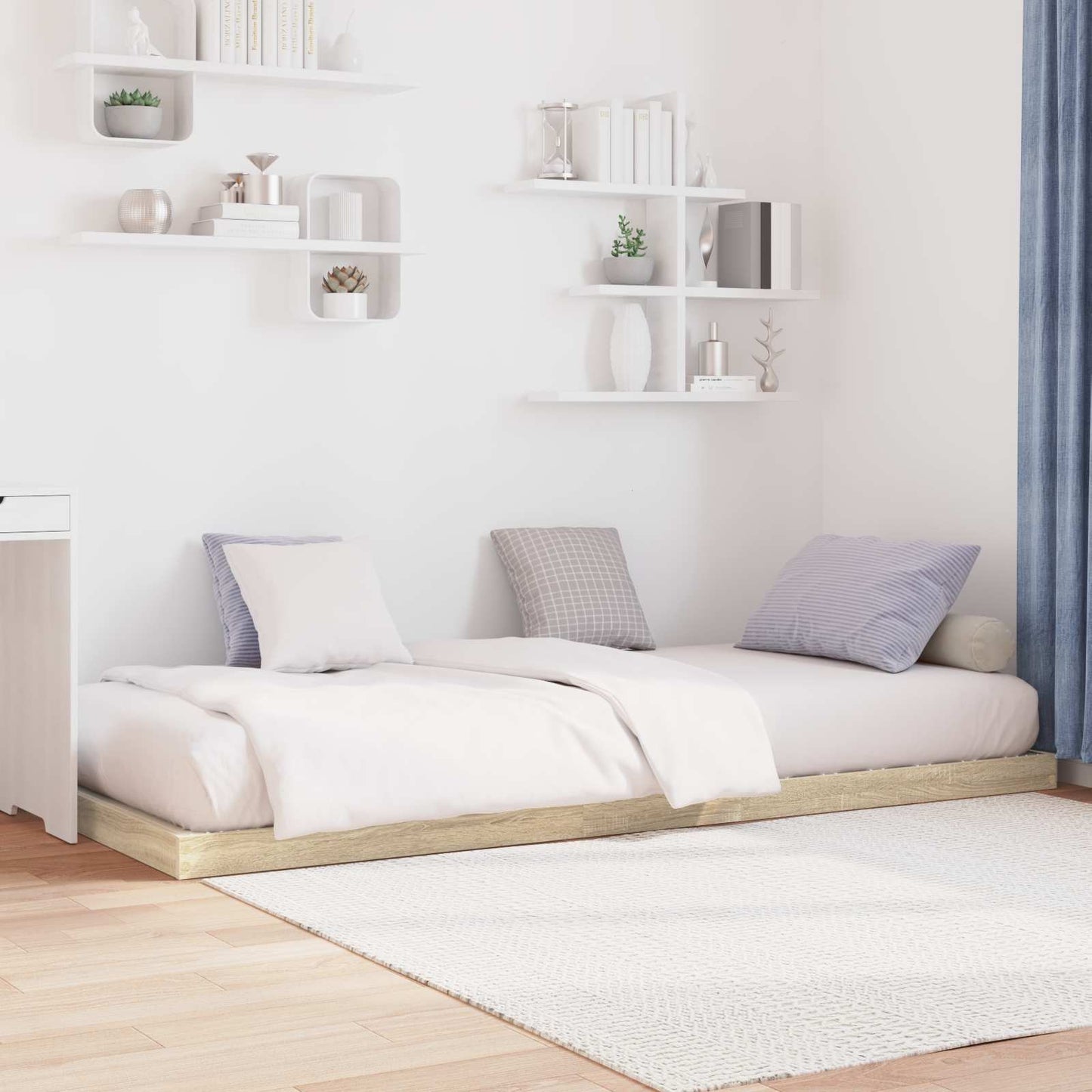 vidaXL Κρεβάτι δαπέδου Σονόμα 75 x 190 cm Επεξεργασμένο Ξύλο