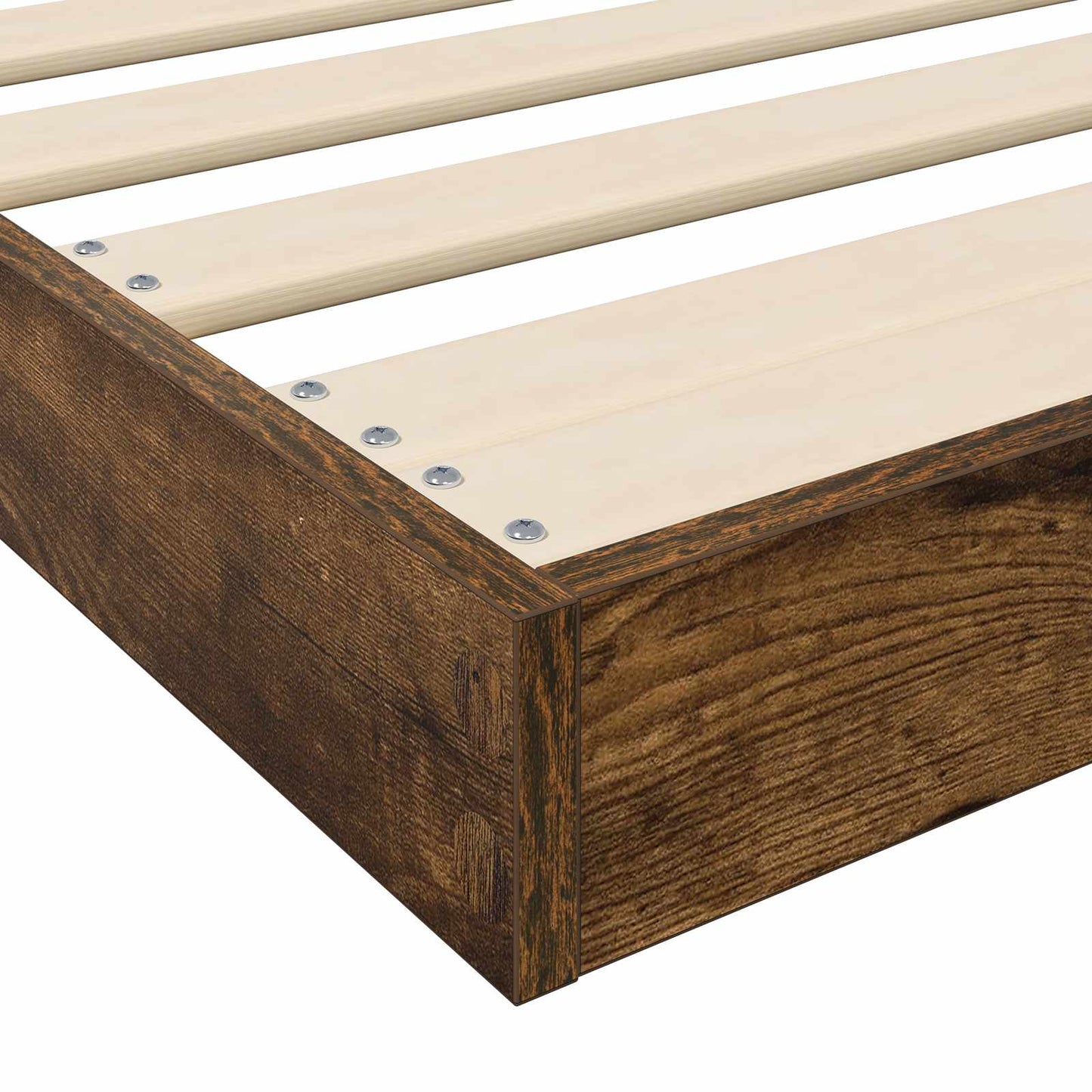vidaXL Κρεβάτι δαπέδου Καπνιστό Δρύς 75 x 190 cm Επεξεργασμένο ξύλο