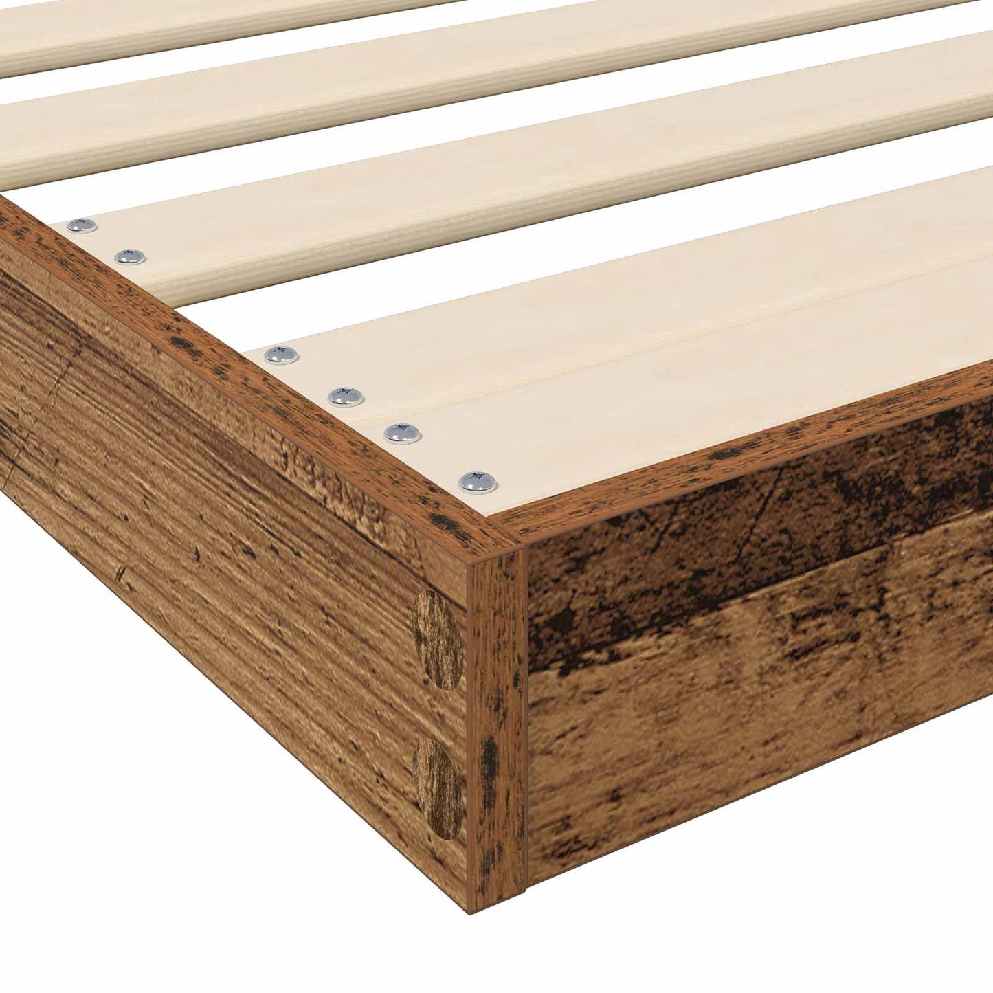 vidaXL Κρεβάτι δαπέδου Παλιό ξύλο 75 x 190 cm Επεξεργασμένο ξύλο