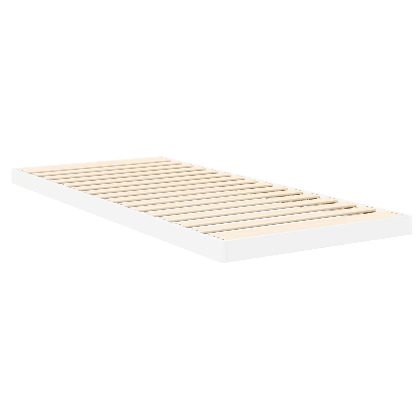 vidaXL Κρεβάτι δαπέδου Λευκό 80 x 200 cm Επεξεργασμένο ξύλο