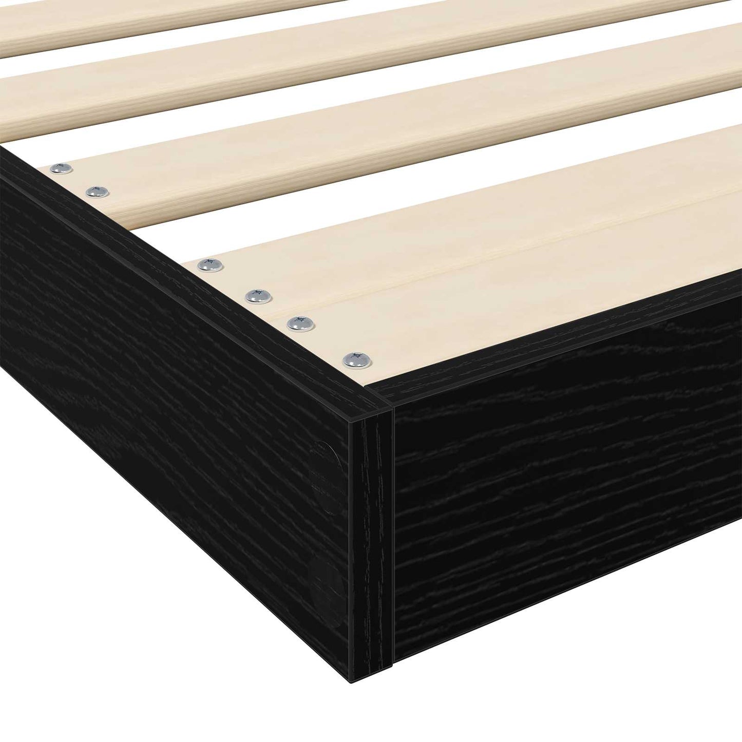 vidaXL Κρεβάτι δαπέδου Μαύρη Οξυά 80 x 200 cm Επεξεργασμένο ξύλο
