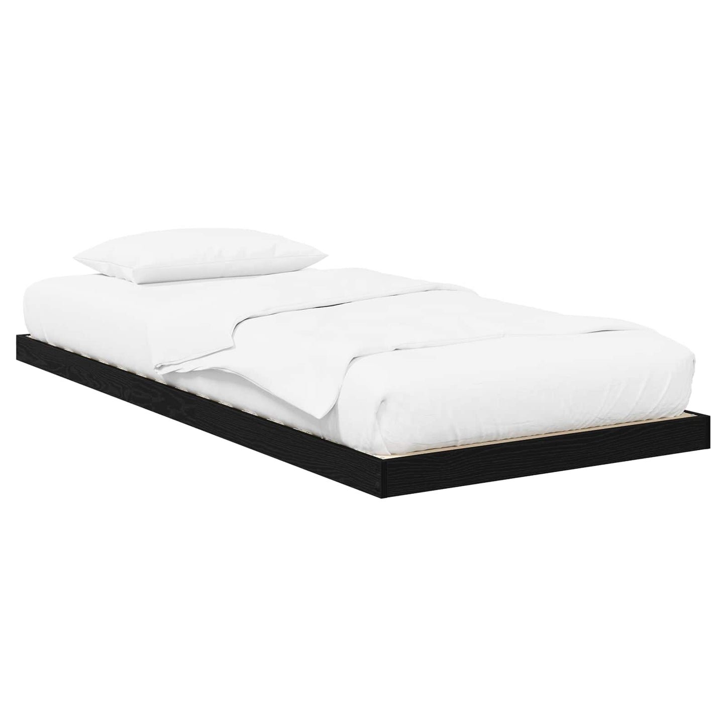 vidaXL Κρεβάτι δαπέδου Μαύρη Οξυά 80 x 200 cm Επεξεργασμένο ξύλο