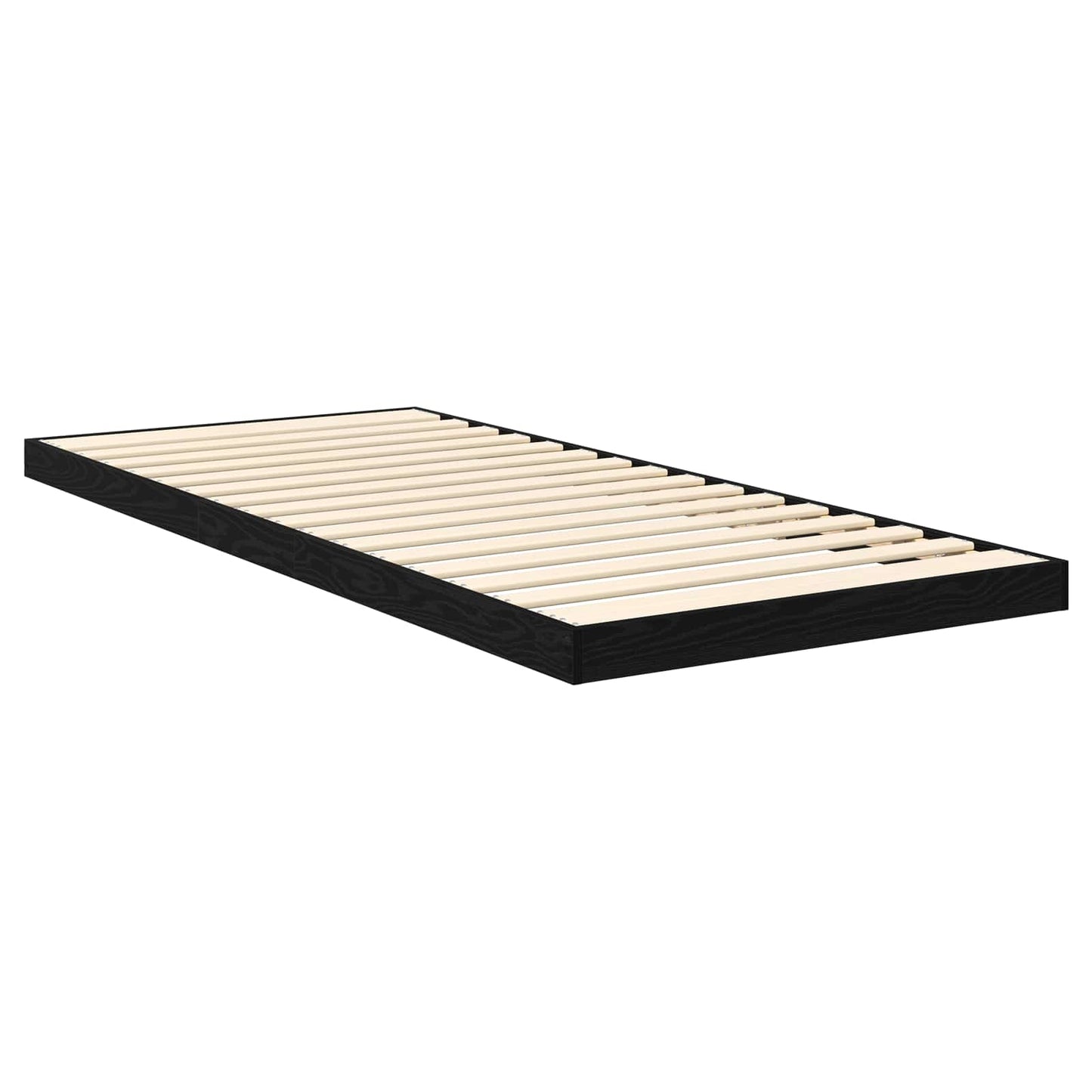 vidaXL Κρεβάτι δαπέδου Μαύρη Οξυά 80 x 200 cm Επεξεργασμένο ξύλο
