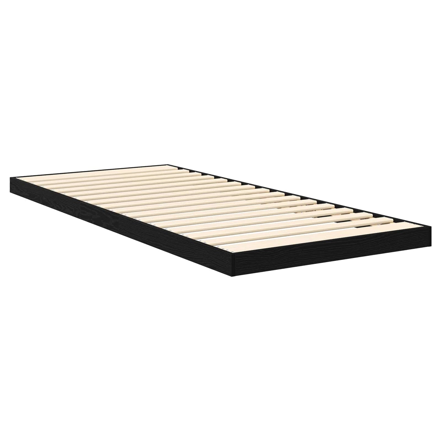 vidaXL Κρεβάτι δαπέδου Μαύρη Οξυά 80 x 200 cm Επεξεργασμένο ξύλο