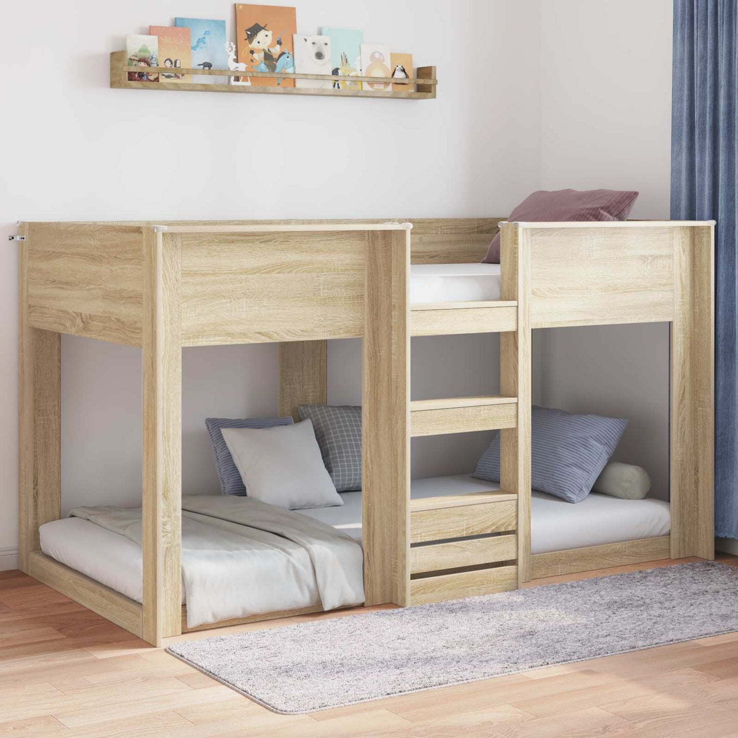 vidaXL Κρεβάτι δαπέδου Δρύς Sonoma 90 x 200 cm Επεξεργασμένο Ξύλο