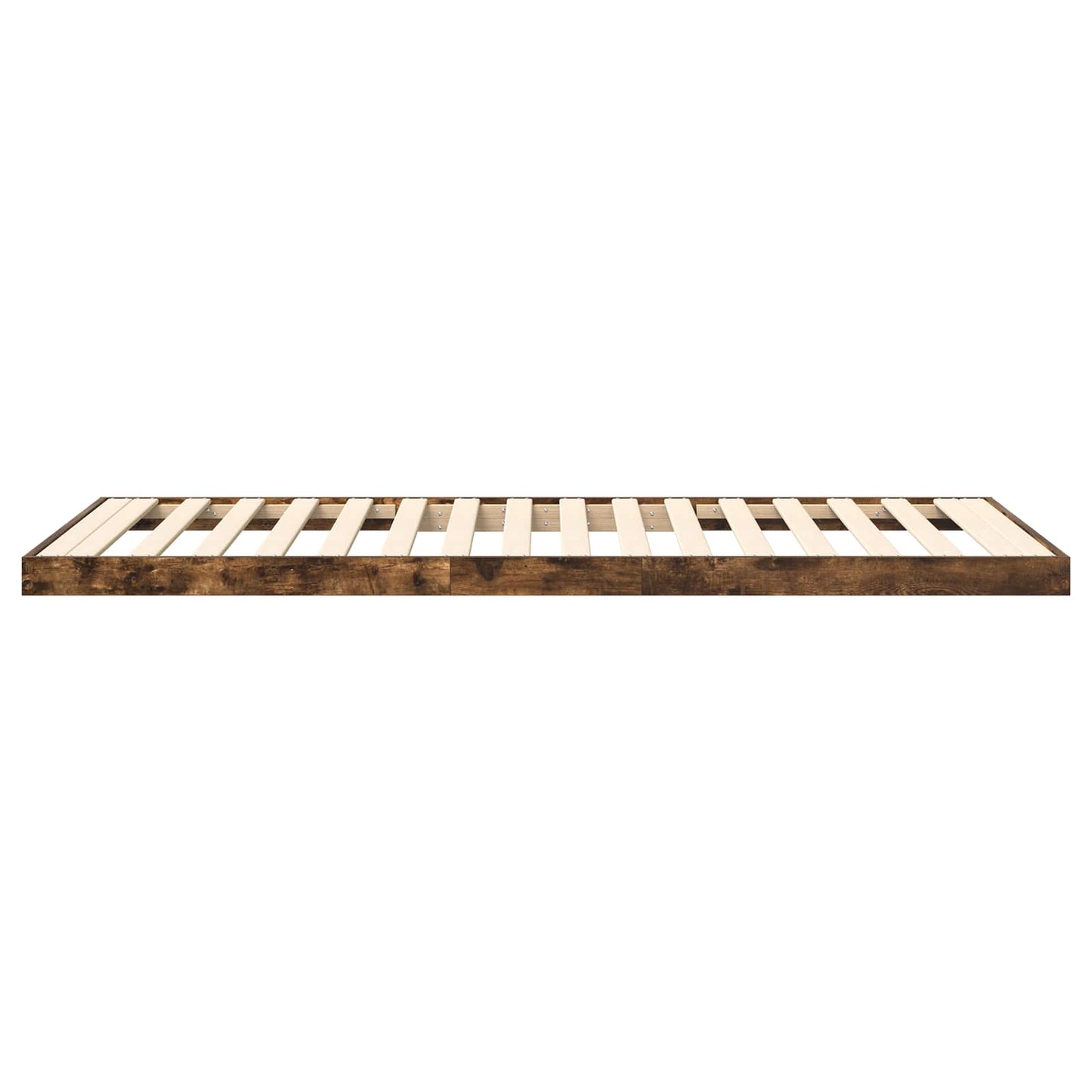 vidaXL Κρεβάτι δαπέδου Καπνιστό Δρύς 100 x 200 cm Επεξεργασμένο ξύλο
