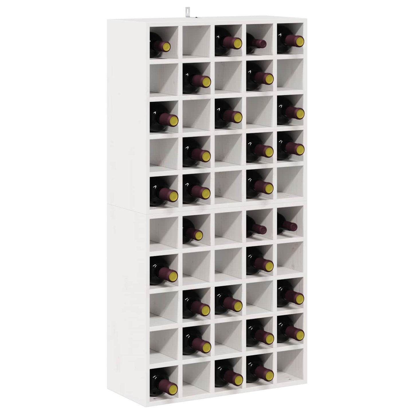vidaXL Ράφι Κρασιού 2 pcs Λευκό 56 x 25 x 56 cm Στερεά ξυλεία πεύκου