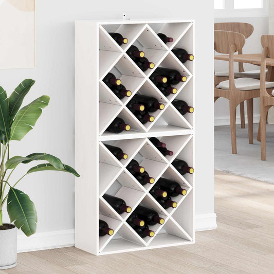 vidaXL Ράφι Κρασιού 2 τεμ. Λευκό 62 x 25 x 62 cm Στερεά ξυλεία πεύκου