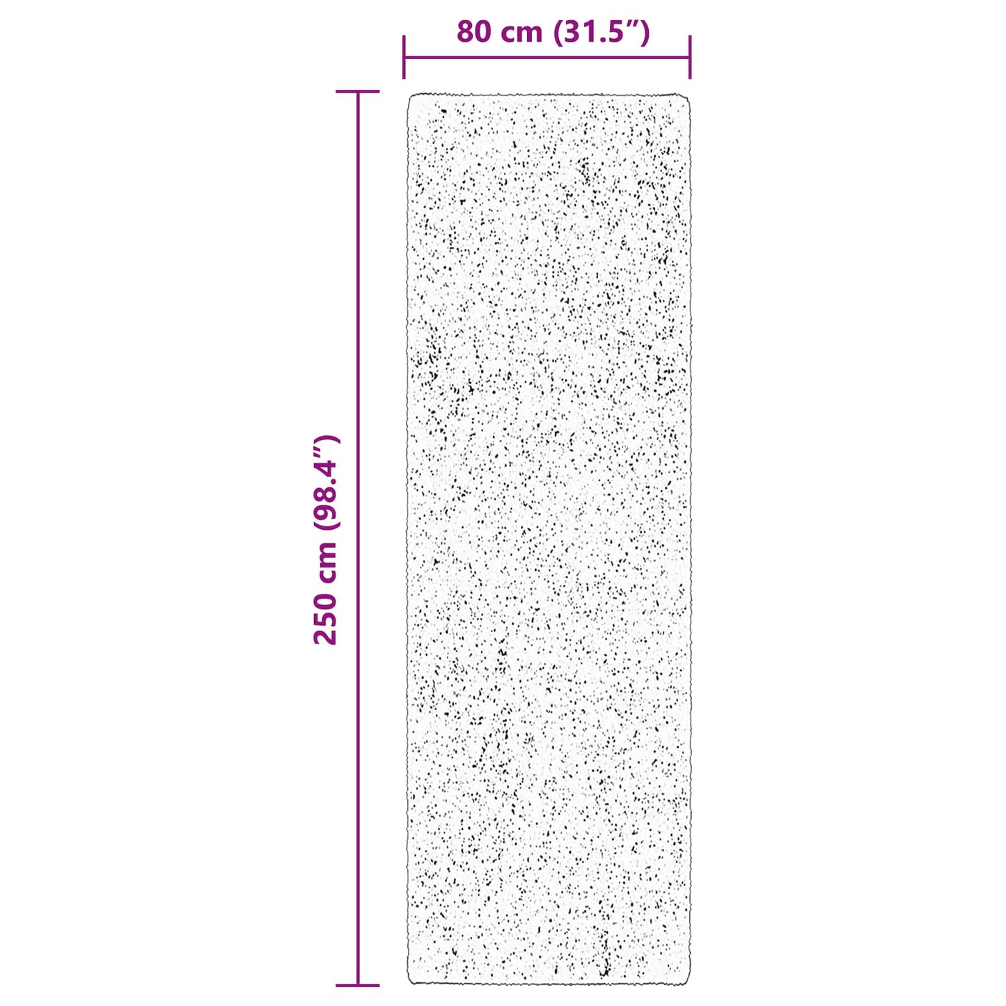 vidaXL Χαλιά χώρου Ορθογώνιος HUARTE Καφέ 250 x 80 εκ. Πολυεστέρας