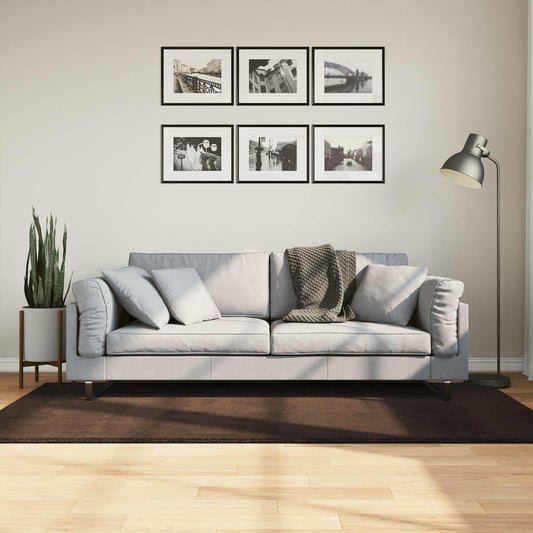 vidaXL Χαλιά χώρου Ορθογώνιος HUARTE Καφέ 200 x 100 cm