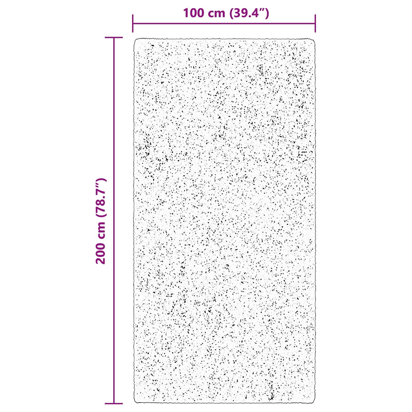 vidaXL Χαλιά χώρου Ορθογώνιος HUARTE Καφέ 200 x 100 cm