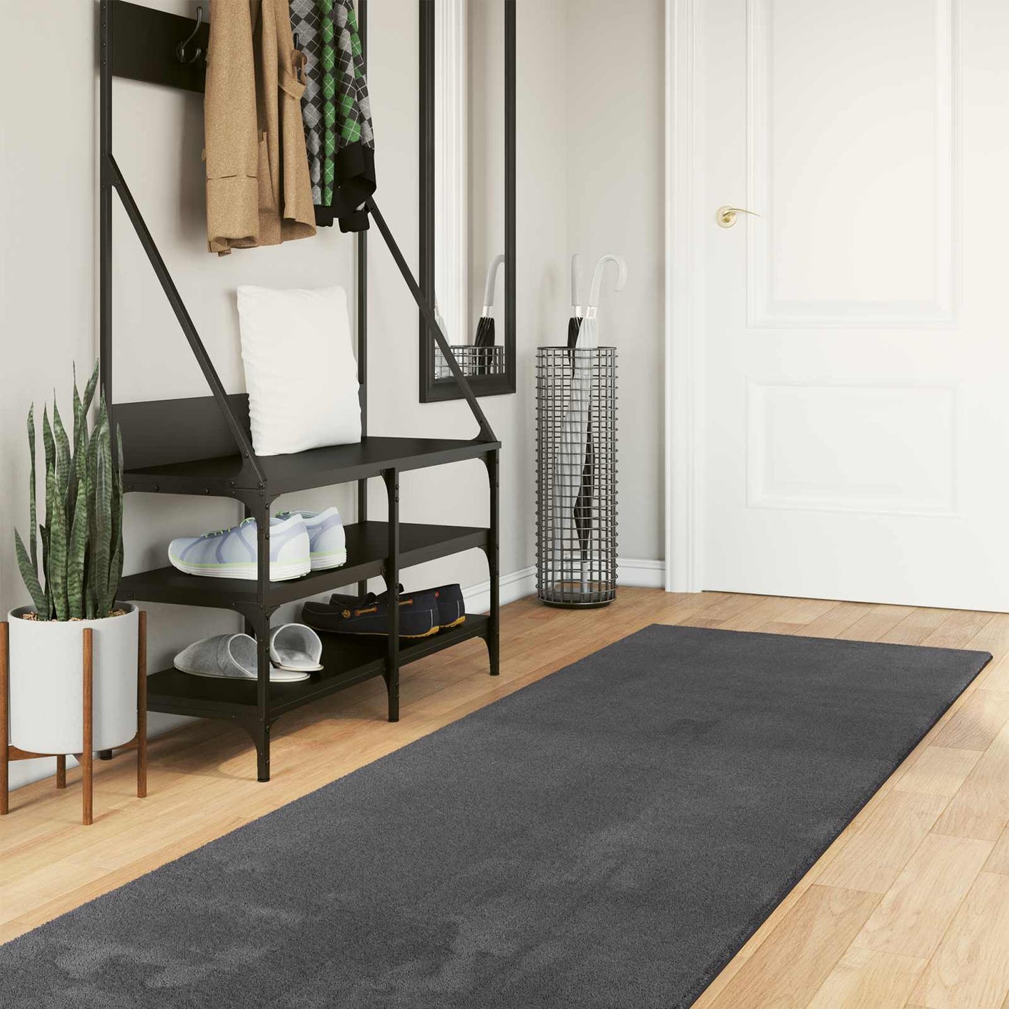 vidaXL Χαλιά χώρου Ορθογώνιος HUARTE Ανθρακί 1000 x 80 εκ. Πολυεστέρας