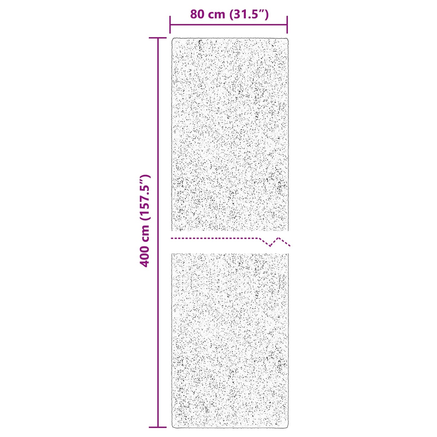 vidaXL Χαλιά χώρου Ορθογώνιος HUARTE Άμμος 400 x 80 cm Πολυεστέρας