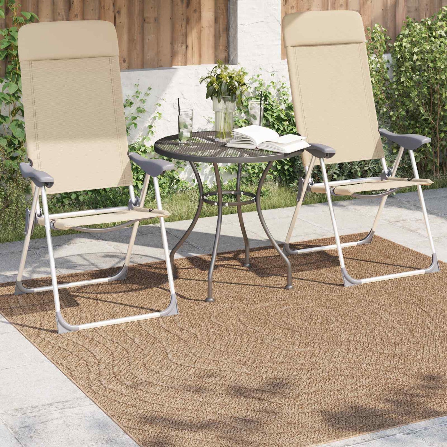 vidaXL Χαλιά χώρου Μουάρ τετράγωνο AGIRA Φυσικό 200 x 200 cm