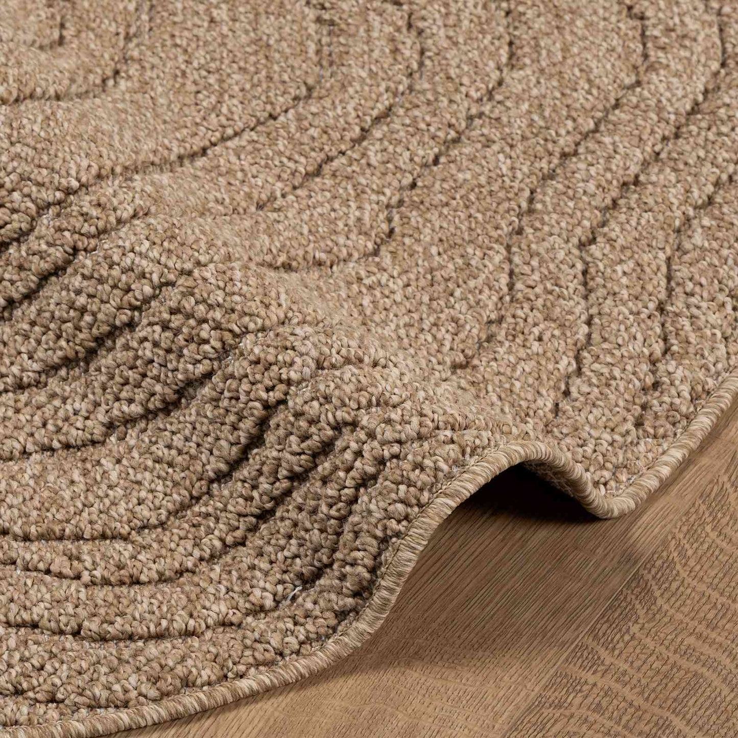 vidaXL Χαλιά χώρου Γύρος Μουάρ Φυσικό Ø 200 CM