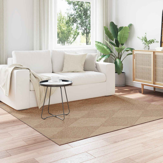 vidaXL Χαλιά χώρου τετράγωνο AGIRA Φυσικό 120 x 120 cm Πολυεστέρας