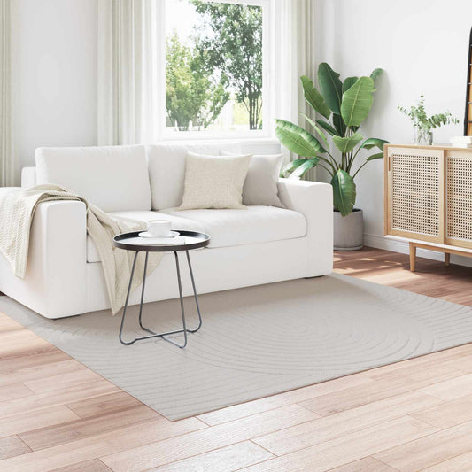 vidaXL Χαλιά χώρου τετράγωνο Κρεμ 120 x 120 cm