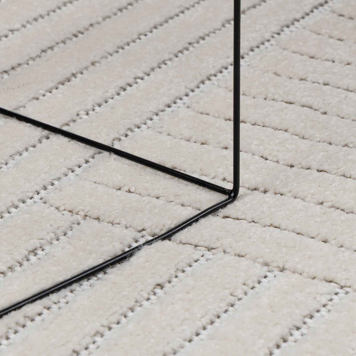 vidaXL Χαλιά χώρου τετράγωνο Κρεμ 240 x 240 cm