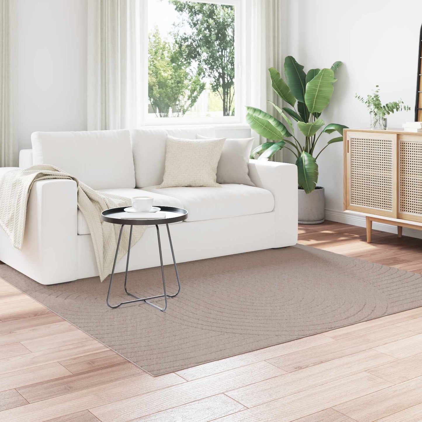 vidaXL Χαλιά χώρου τετράγωνο PALMERAS Μπεζ 120 x 120 cm Πολυεστέρας