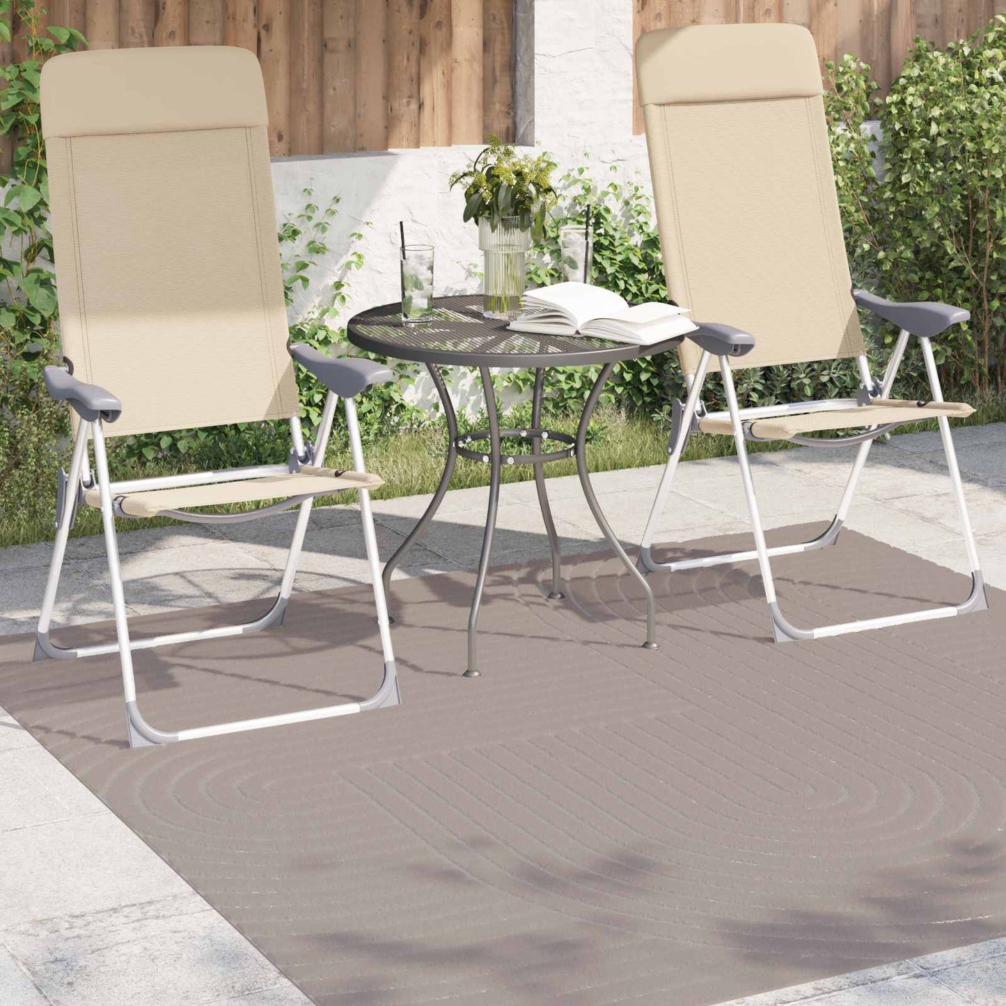 vidaXL Χαλιά χώρου τετράγωνο PALMERAS Μπεζ 120 x 120 cm Πολυεστέρας