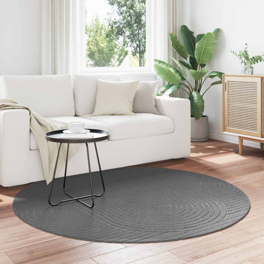 vidaXL Χαλιά χώρου Γύρος Ανθρακί Ø 200 CM