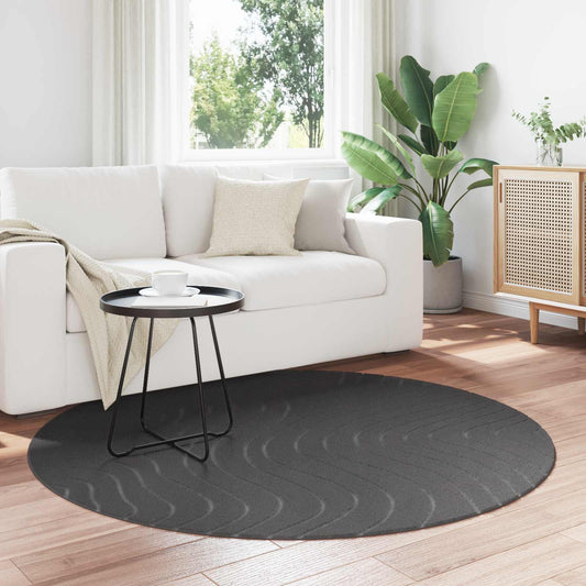 vidaXL Χαλιά χώρου Γύρος Ανθρακί Ø 200 CM