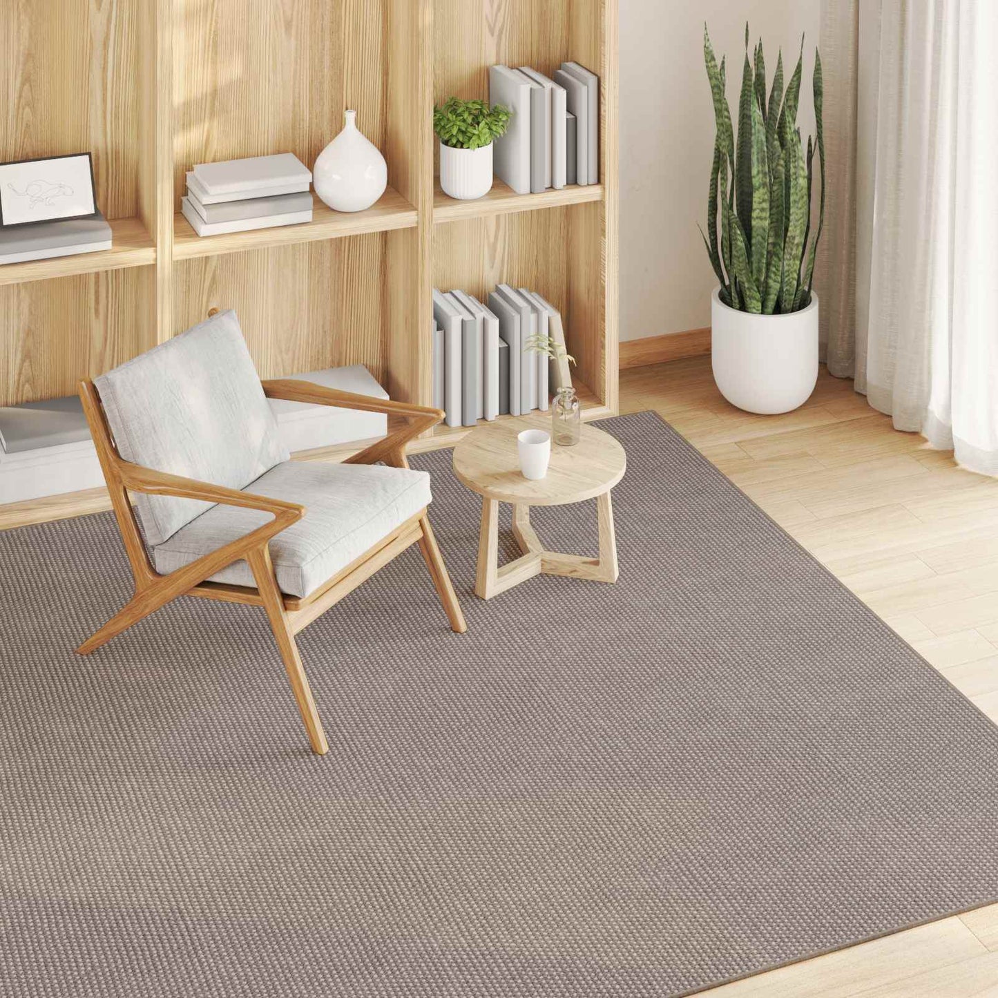 vidaXL Χαλιά χώρου τετράγωνο HUARTE Taupe 200 x 200 cm Πολυεστέρας