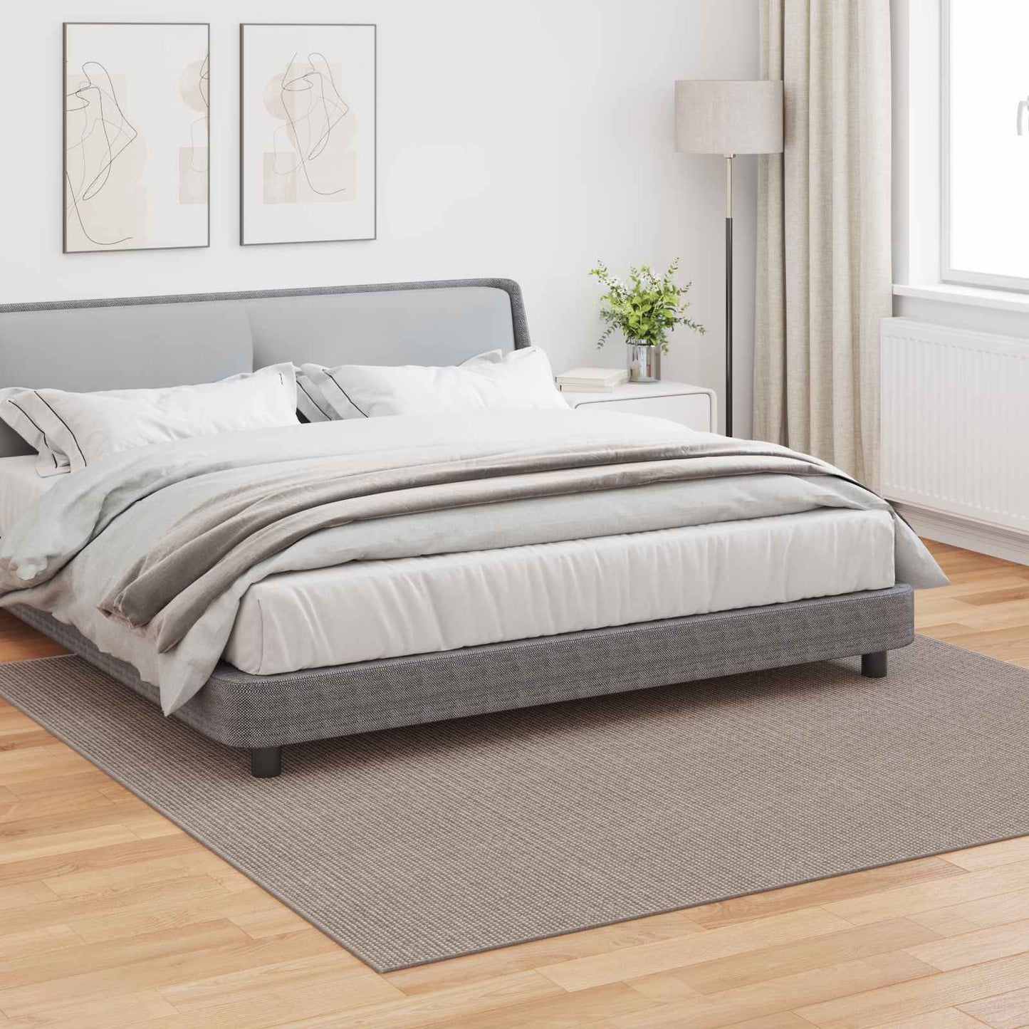 vidaXL Χαλιά χώρου τετράγωνο HUARTE Taupe 240 x 240 cm Πολυεστέρας