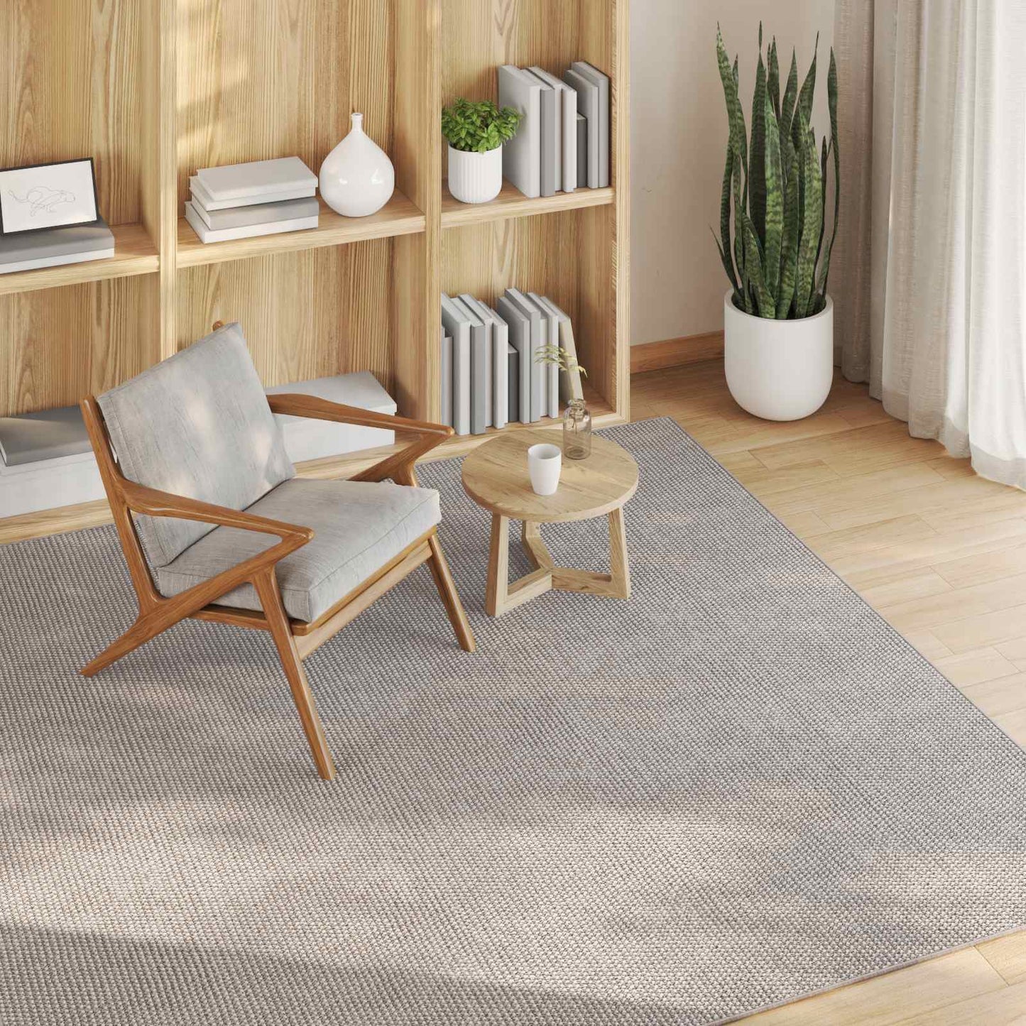 vidaXL Χαλιά χώρου HUARTE Κρέμα και Ταπεί 200 x 200 cm Πολυεστέρας