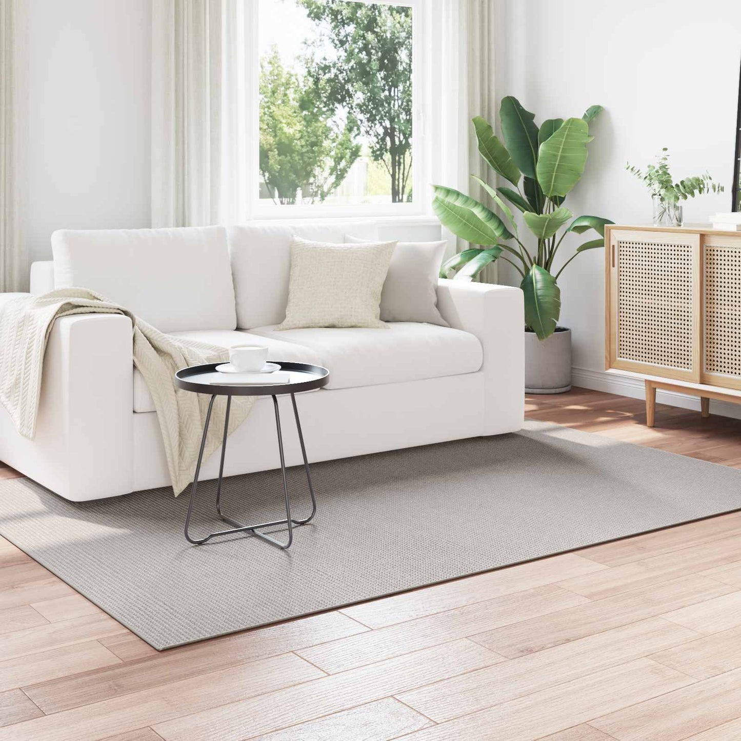 vidaXL Χαλιά χώρου HUARTE Κρεμ και Γκρι 200 x 140 cm Πολυεστέρας