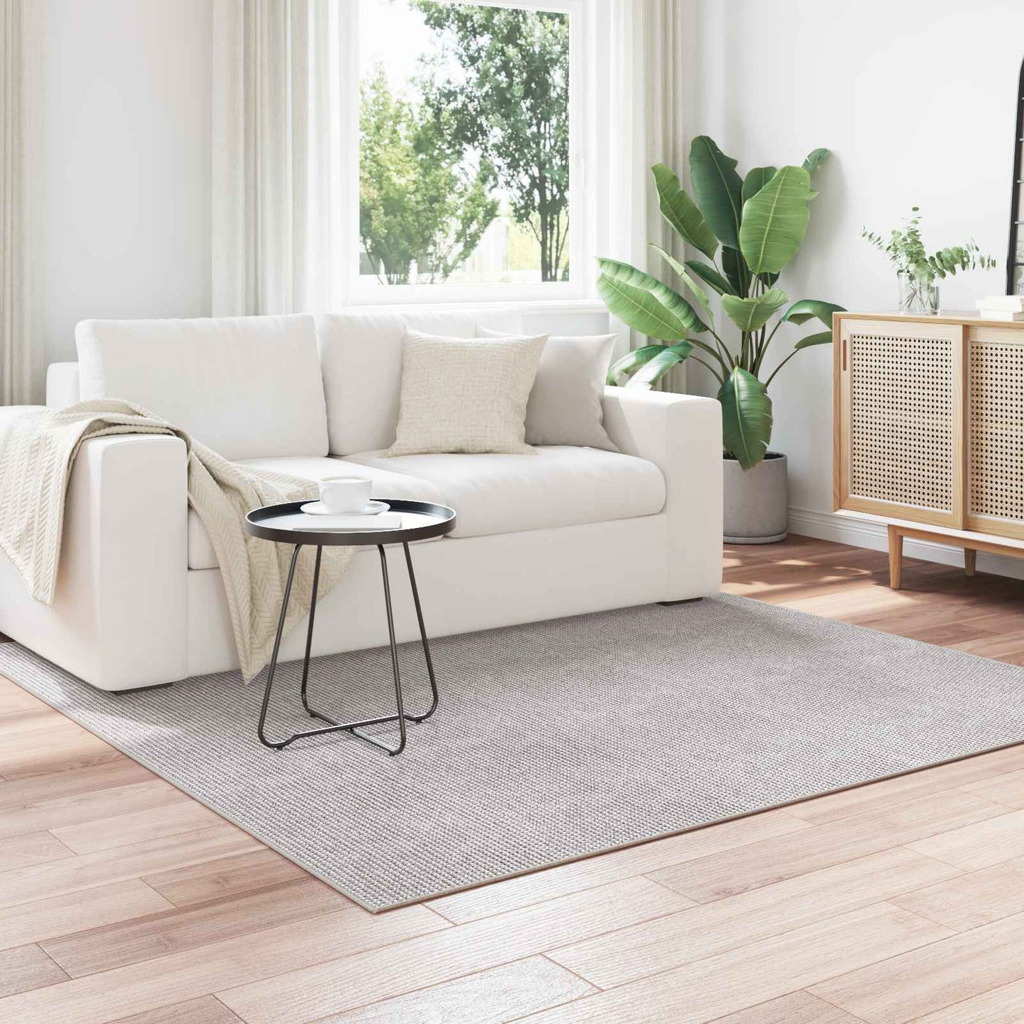 vidaXL Χαλιά χώρου LUGO Κρεμ και Γκρι 120 x 120 cm Πολυεστέρας