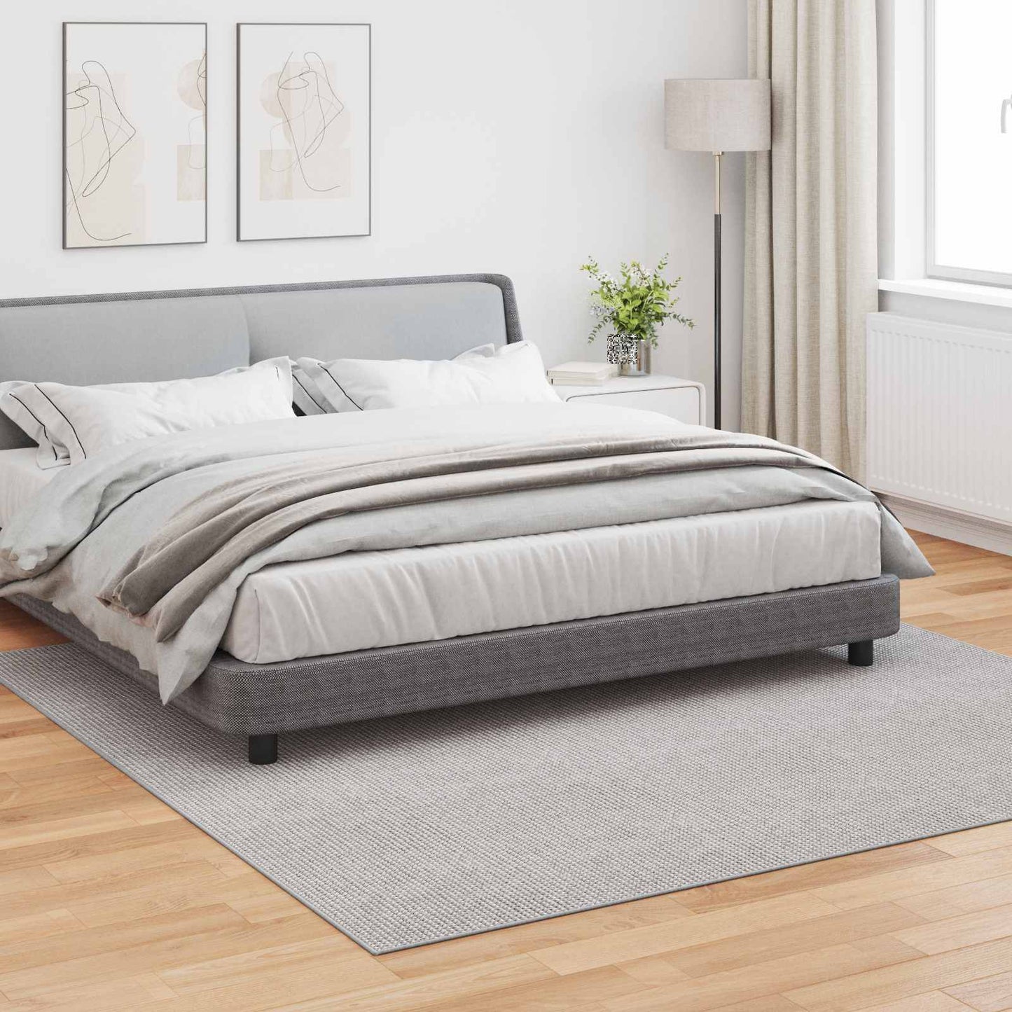 vidaXL Χαλιά χώρου HUARTE Κρεμ και Γκρι 240 x 240 cm Πολυεστέρας