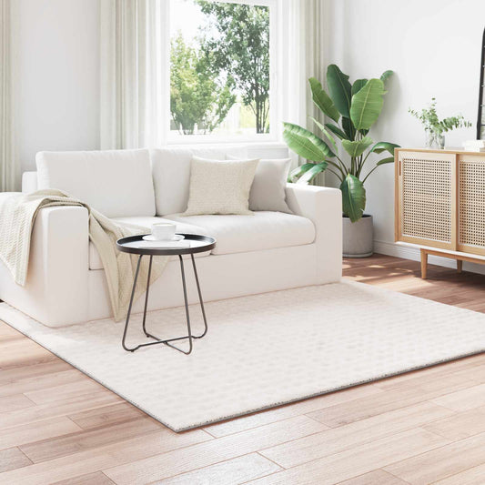 vidaXL Χαλιά χώρου τετράγωνο Κρεμ 120 x 120 cm