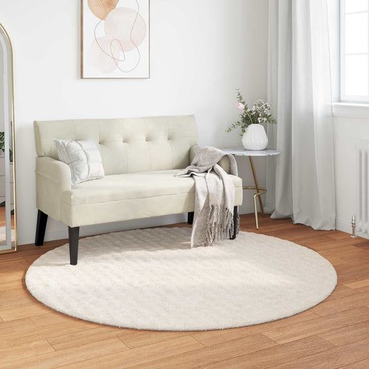 vidaXL Χαλιά χώρου Γύρος Κρεμ Ø 160 CM