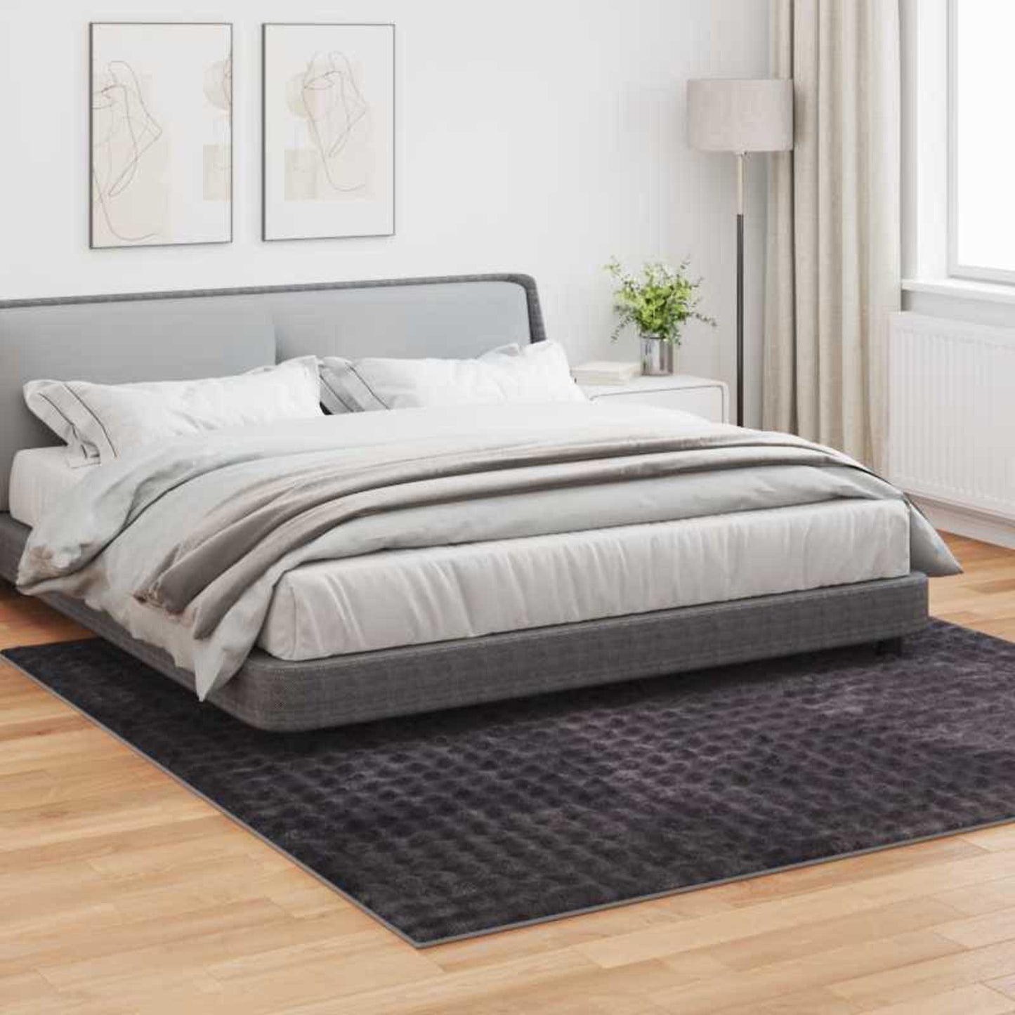 vidaXL Χαλιά χώρου τετράγωνο HUARTE Μπεζ 120 x 120 cm Πολυεστέρας