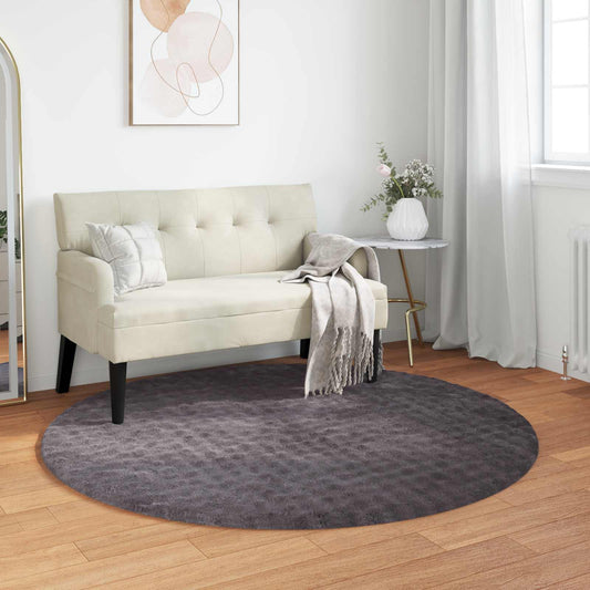 vidaXL Χαλιά χώρου Γύρος Ανθρακί Ø 160 CM