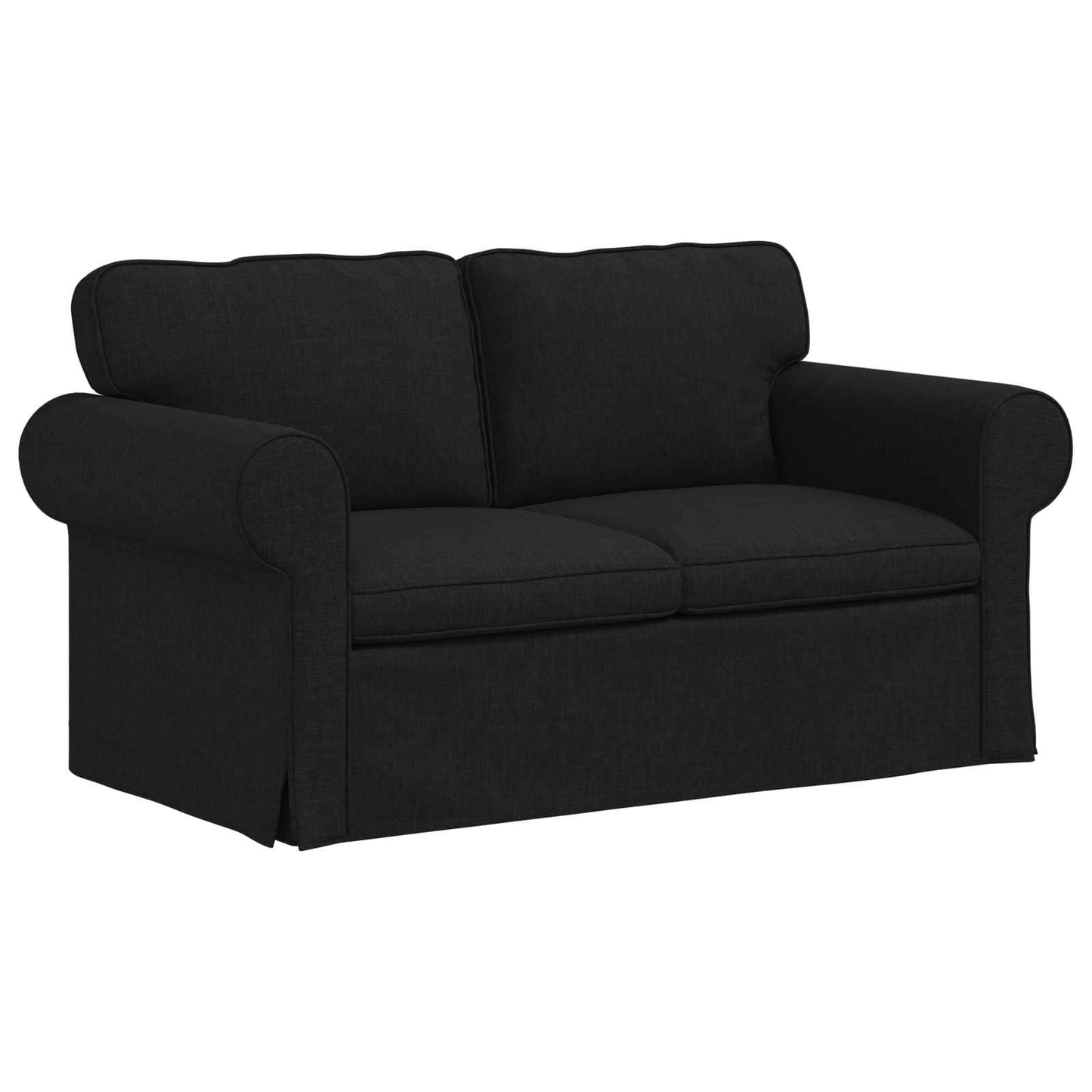 vidaXL Σετ Καναπέ 2 pcs Μαύρο 155 x 82 x 80 εκ ύφασμα