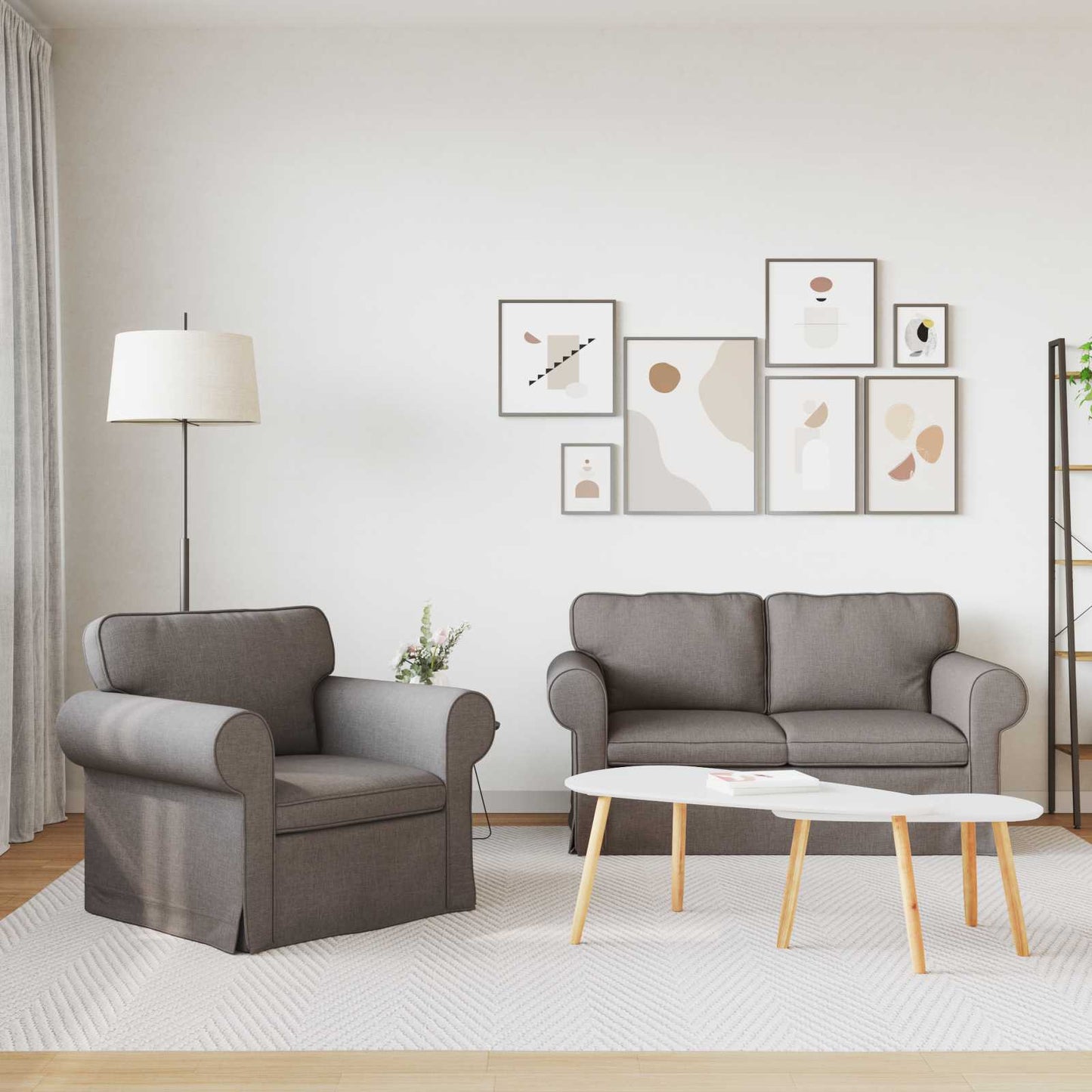 vidaXL Σετ Καναπέ 2 pcs Taupe 155 x 82 x 80 εκ ύφασμα